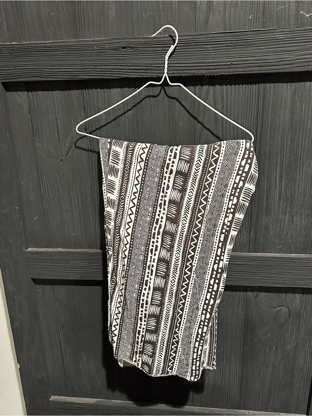 Black & White Tribal Maxi Skirt - Versatile Bohemian Style